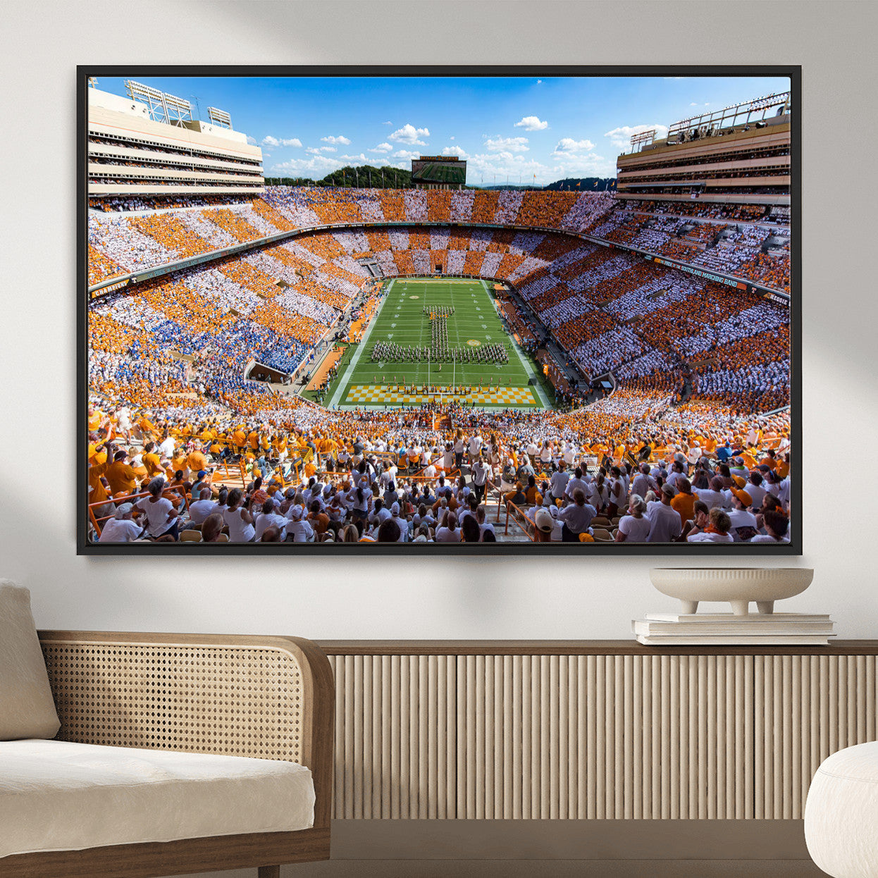 77097951-MGV-FC-36X24 - Tennessee Neyland Stadium Wall Art, Sports Arena Canvas Print, Panoramic Stadium Canvas Artwork for Home, Office