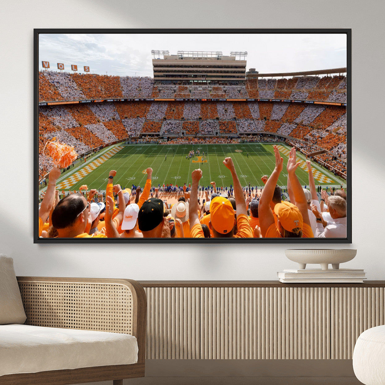 76011417-MGV-FC-36X24 - Tennessee Neyland Stadium Wall Art, Sports Arena Canvas Print, Panoramic Stadium Artwork for Home, Office