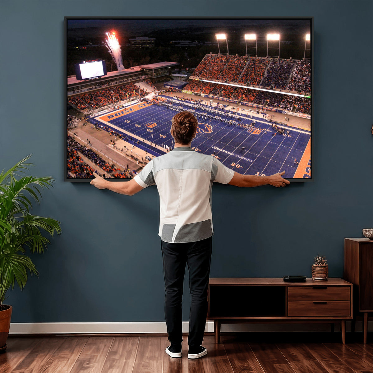 BS1001S-MGV-CV-36X24 - Boise State Broncos Albertsons Stadium Wall Art Canvas Print