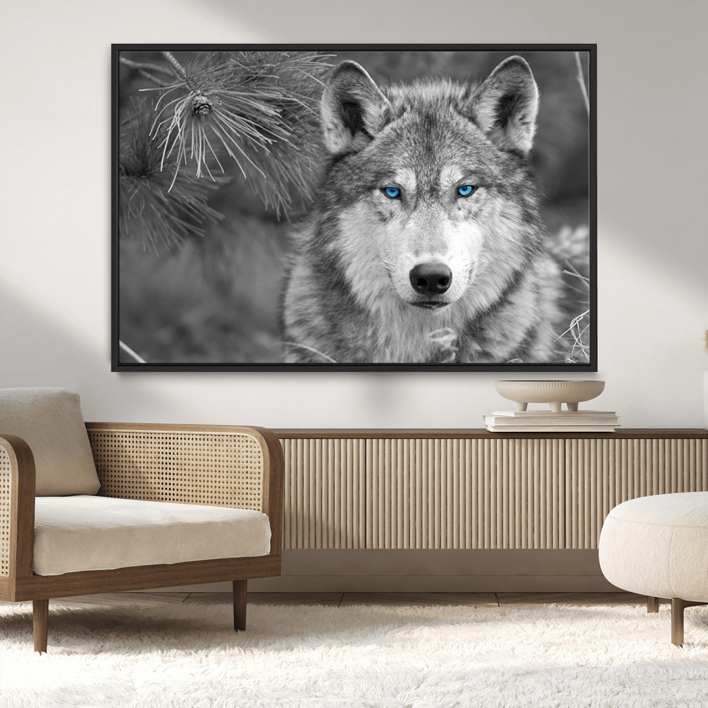 MGV-FC-36X24 - Wild Wolf Blue Eye Wall Art Canvas Print