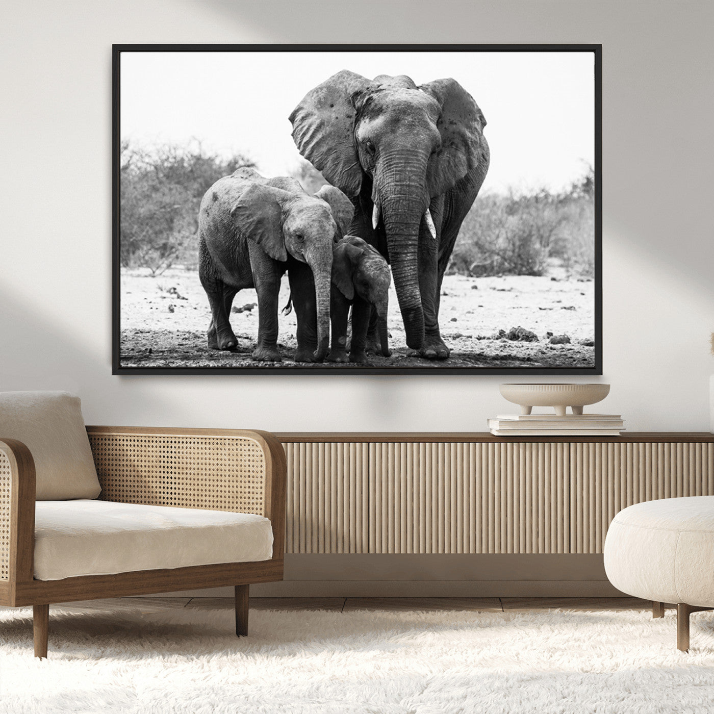 MGV-FC-36X24 - Elephant Family Africa Wall Art Canvas Print