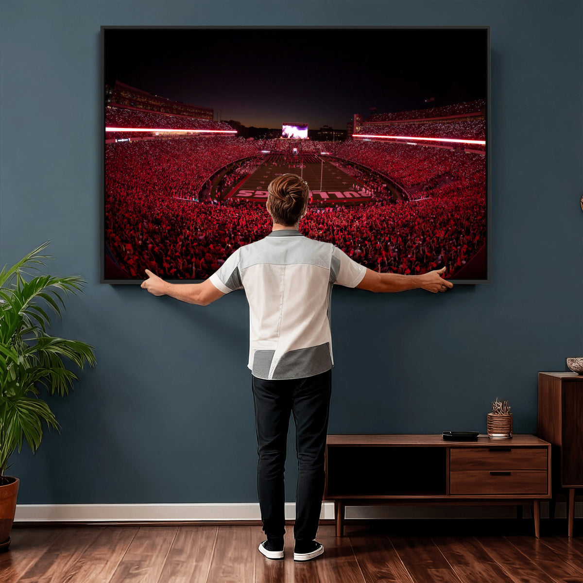 76277124-MGV-CV-36X24 - Sanford Stadium Wall Art Canvas Print – Georgia Bulldogs Football Artwork Print for Home, Office, and Sports Room Decor