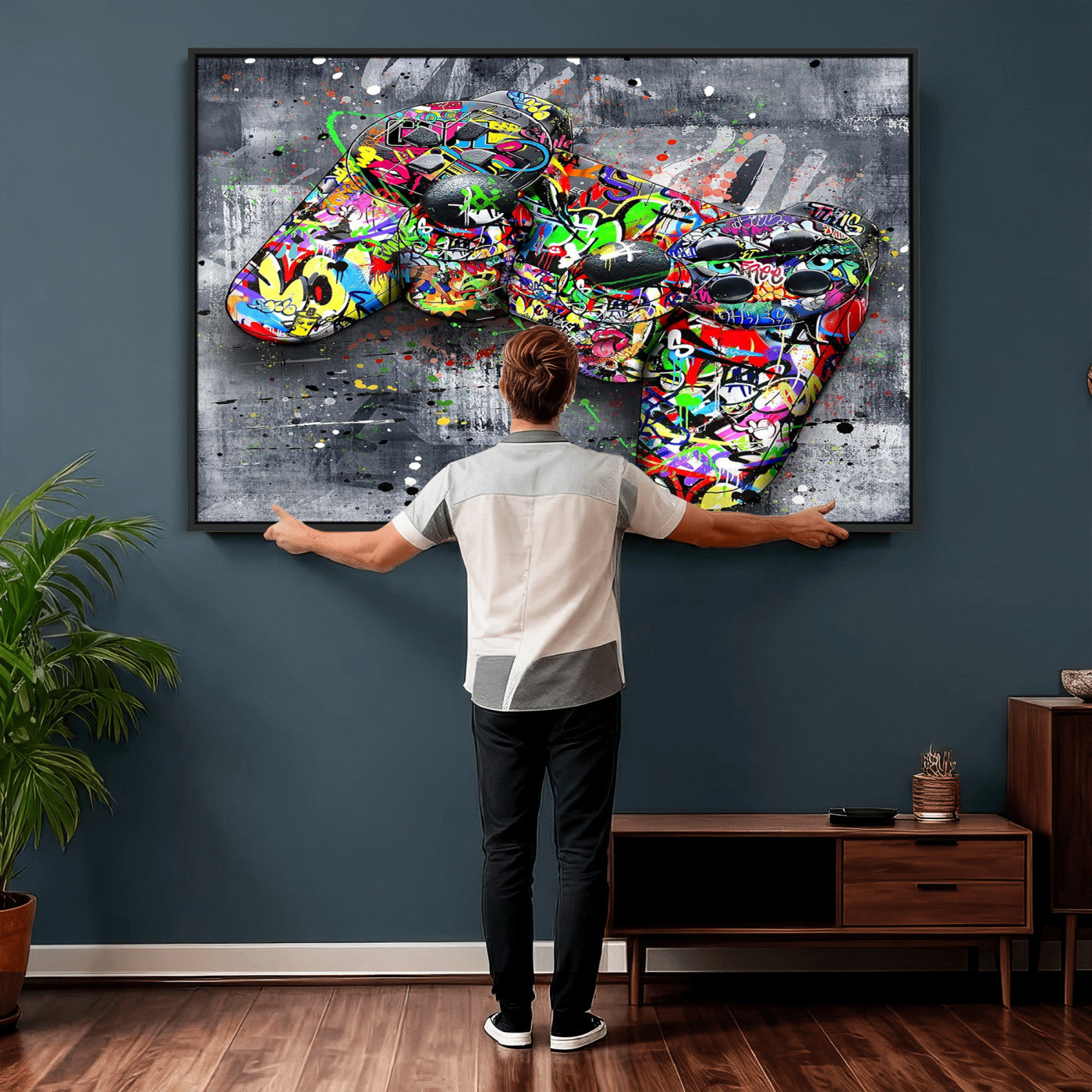 42929610-MGV-CV-36X24 - Graffiti Canvas Wall-Art For Bedroom - Gaming Wall Art For Teen Boys - Abstract Painting Pop Art Modern Home Wall Decor Ready to Hang