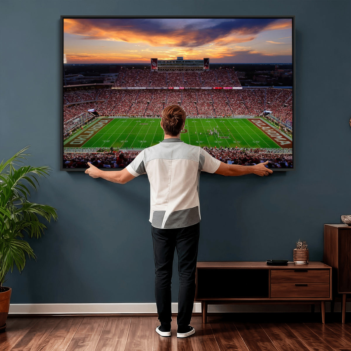 51457497-MGV-CV-36X24 - Oklahoma Sooners Stadium Wall Art Canvas Print, College Football Decor