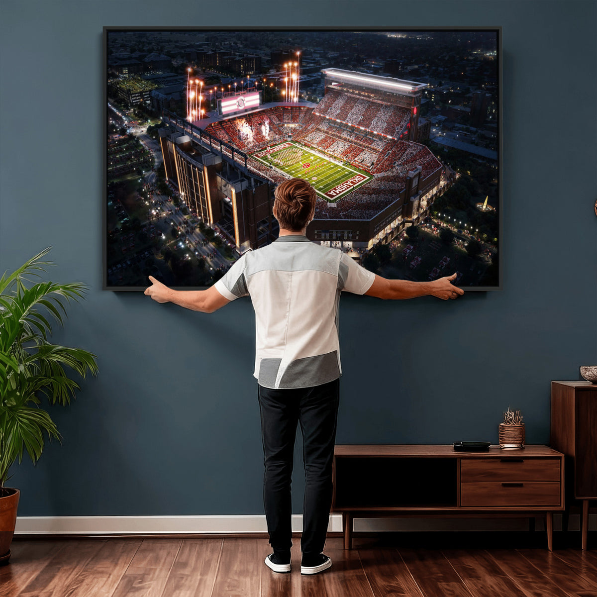 16867141-MGV-CV-36X24 - Oklahoma Memorial Stadium, Gaylord Memorial Stadium Wall Art