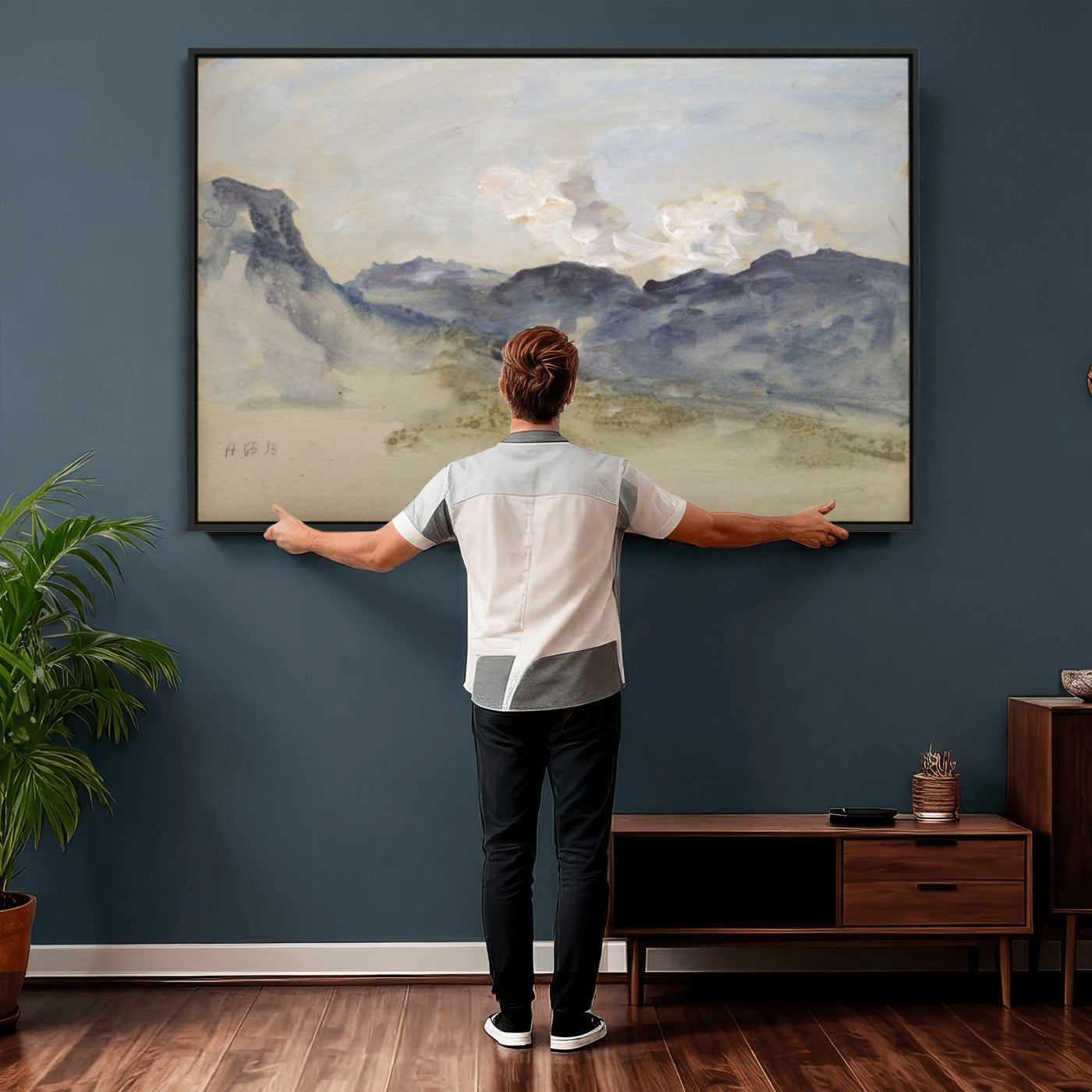 14644686-MGV-CV-36X24 - Alps Hercules Brabazon Brabazon Abstract Wall Art Canvas Print for Modern Home Decor