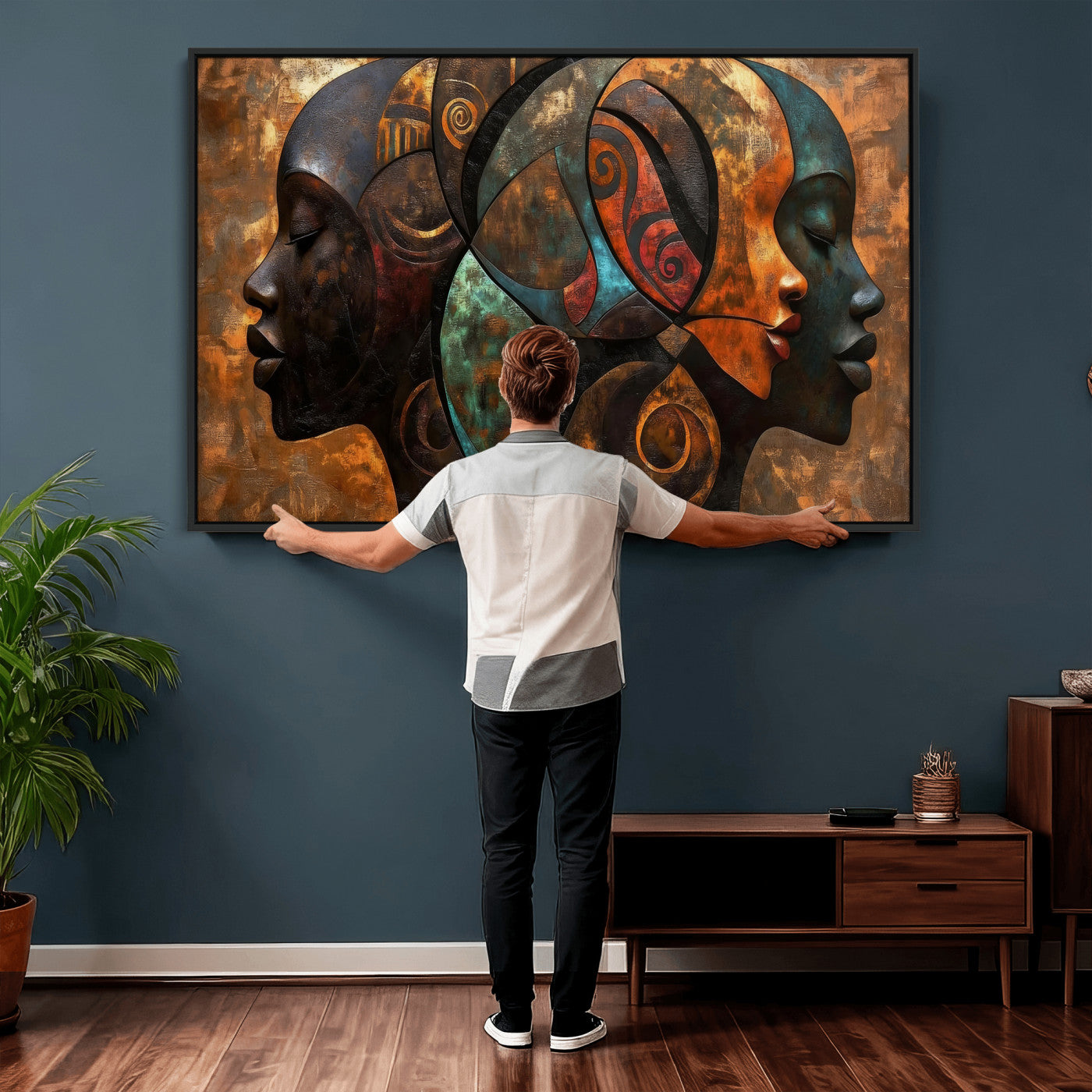 81517886-MGV-CV-36X24 - Abstract Afro American Women Wall Art Canvas Print