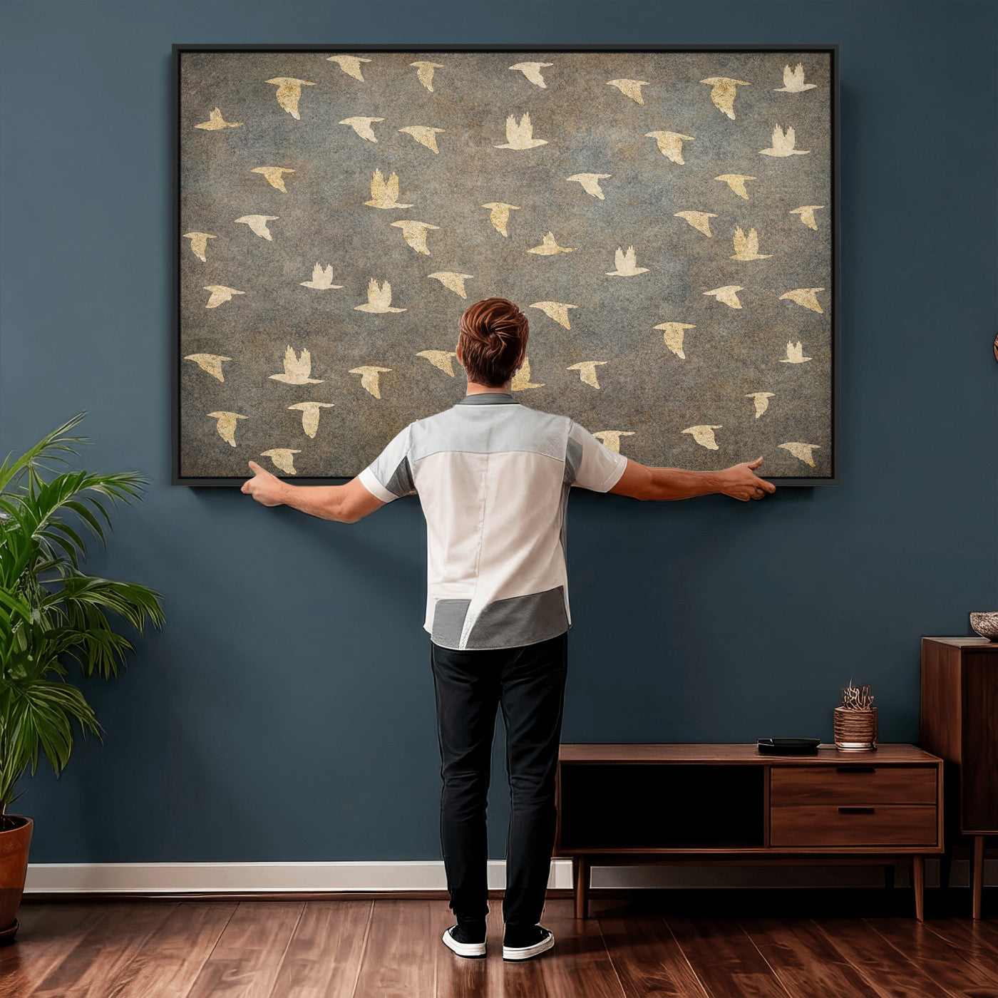 20532514-MGV-CV-36X24 - Abstract Birds Wall Art Canvas Print