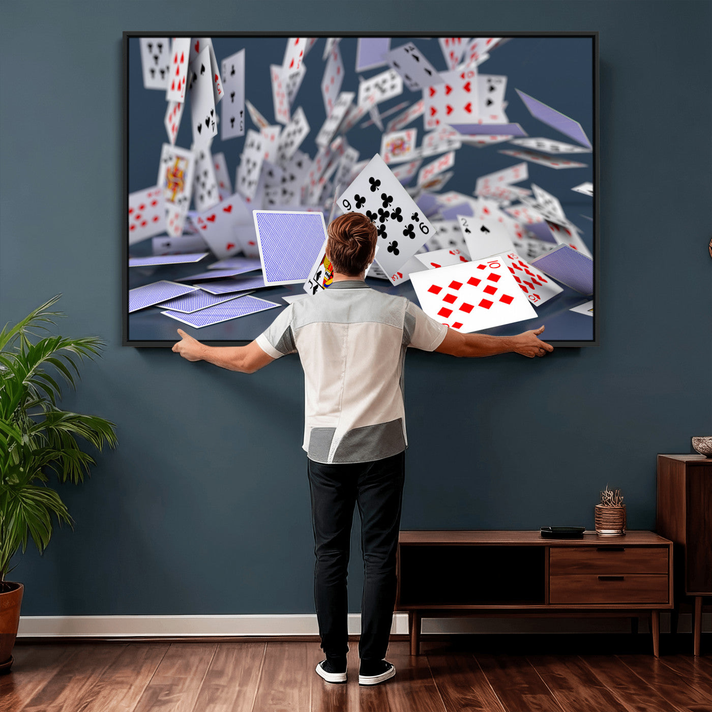 66392185-MGV-CV-36X24 - Playing Cards Canvas Wall Art | Casino Game Room Decor, Poker Decor Art