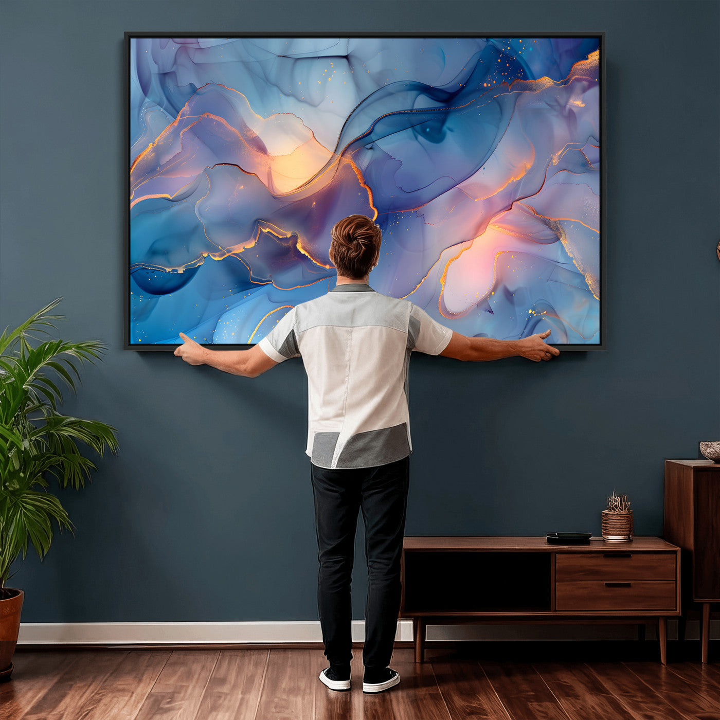 13710509-MGV-CV-36X24 - Colorful Abstract Canvas Wall Art Print, Vibrant Popup Color Art Print