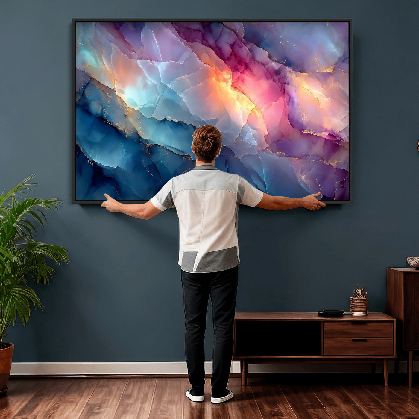 28163849-MGV-CV-36X24 - Colorful Abstract Canvas Wall Art Print, Vibrant Popup Color Art Print