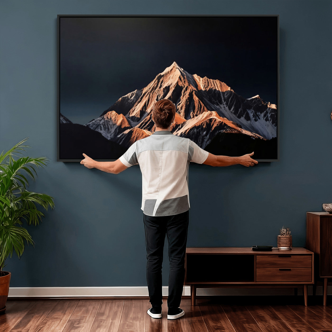 10196184-MGV-CV-36X24 - Snow Mountain Wall Art Canvas Print for Living Room Decor