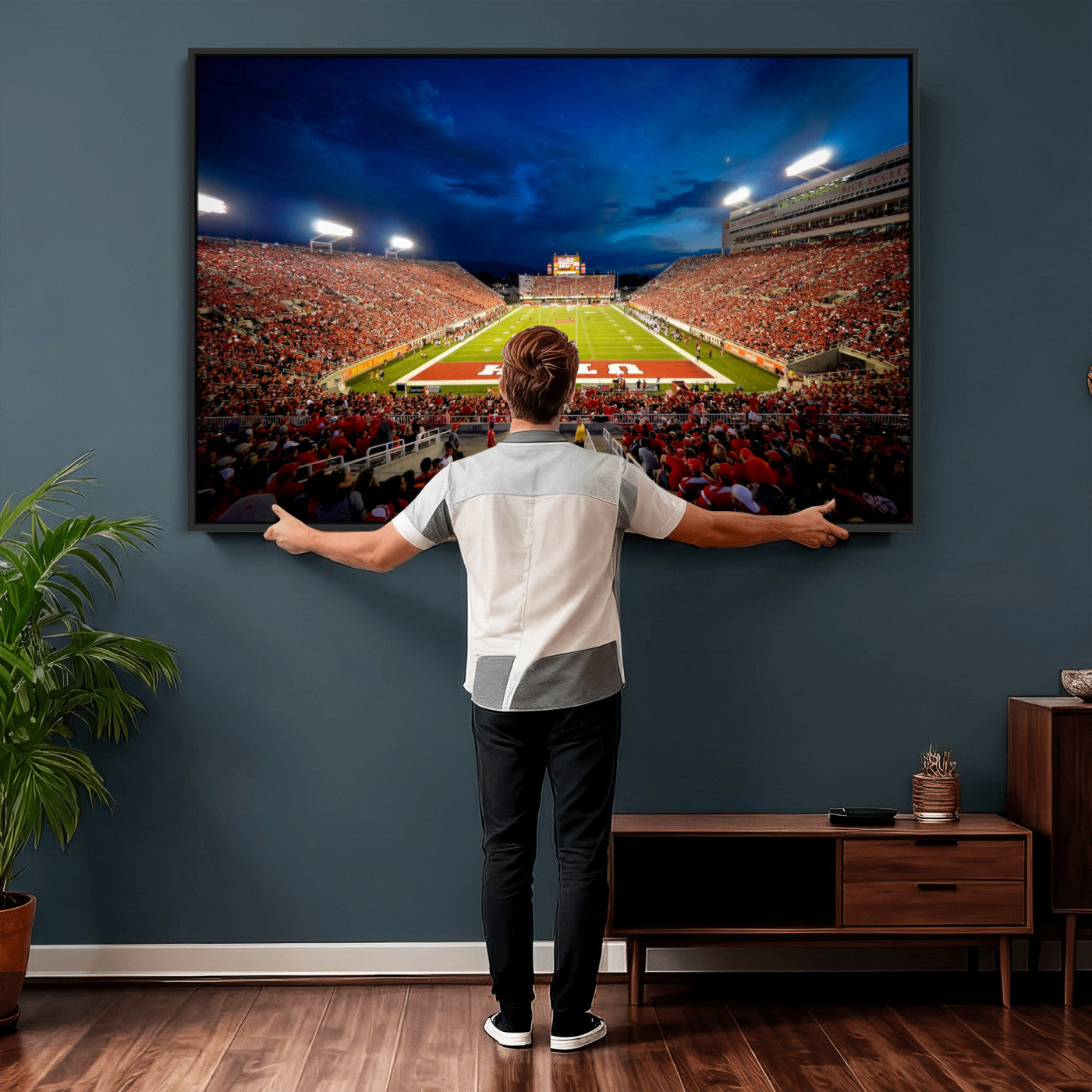 74019251-MGV-CV-36X24 - Rice-Eccles Stadium Wall Art Canvas Print - Utah Salt Lake City Stadium Print