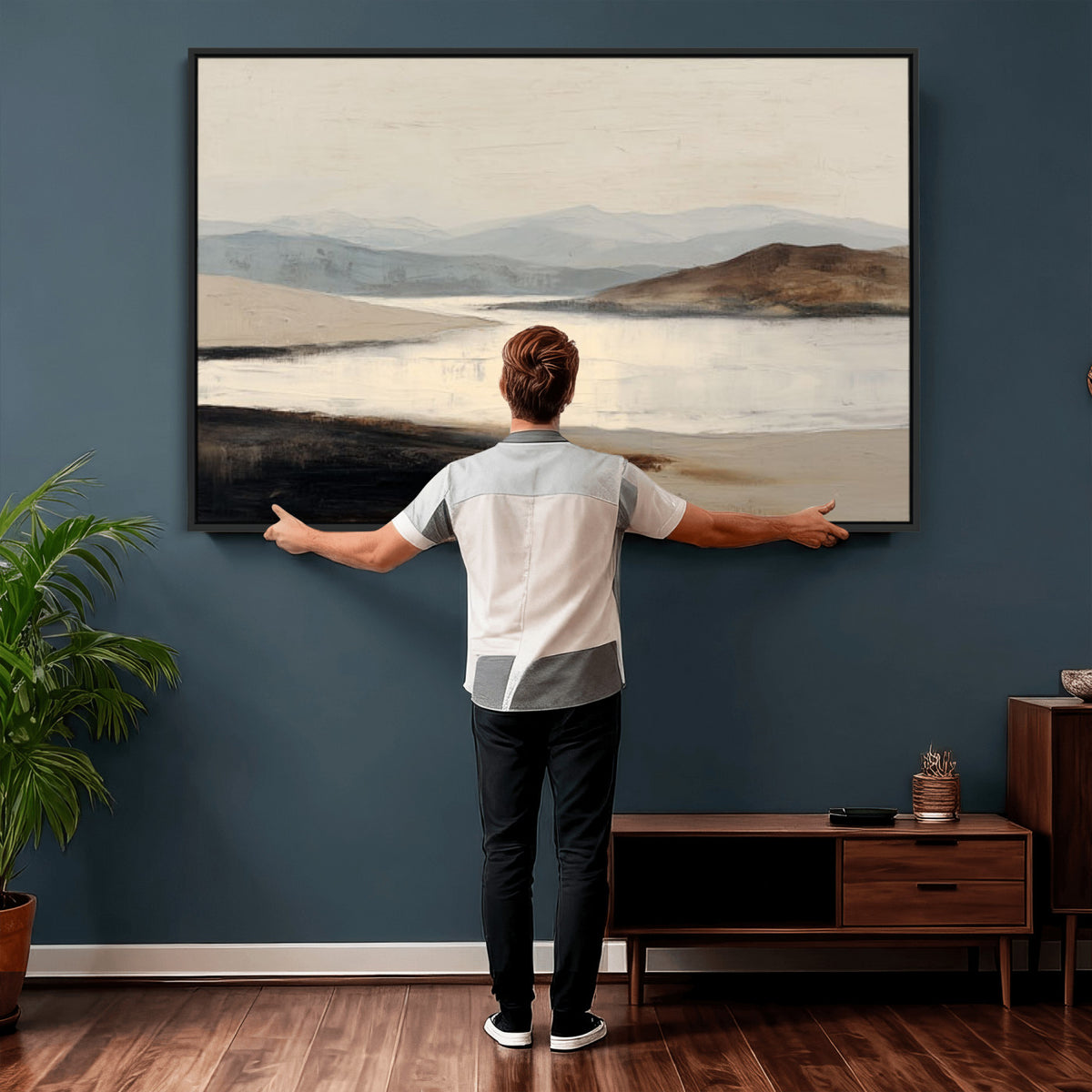 36873679-MGV-CV-36X24 - Modern Abstract Landscape Canvas Wall Art, Minimalist Nature Printing