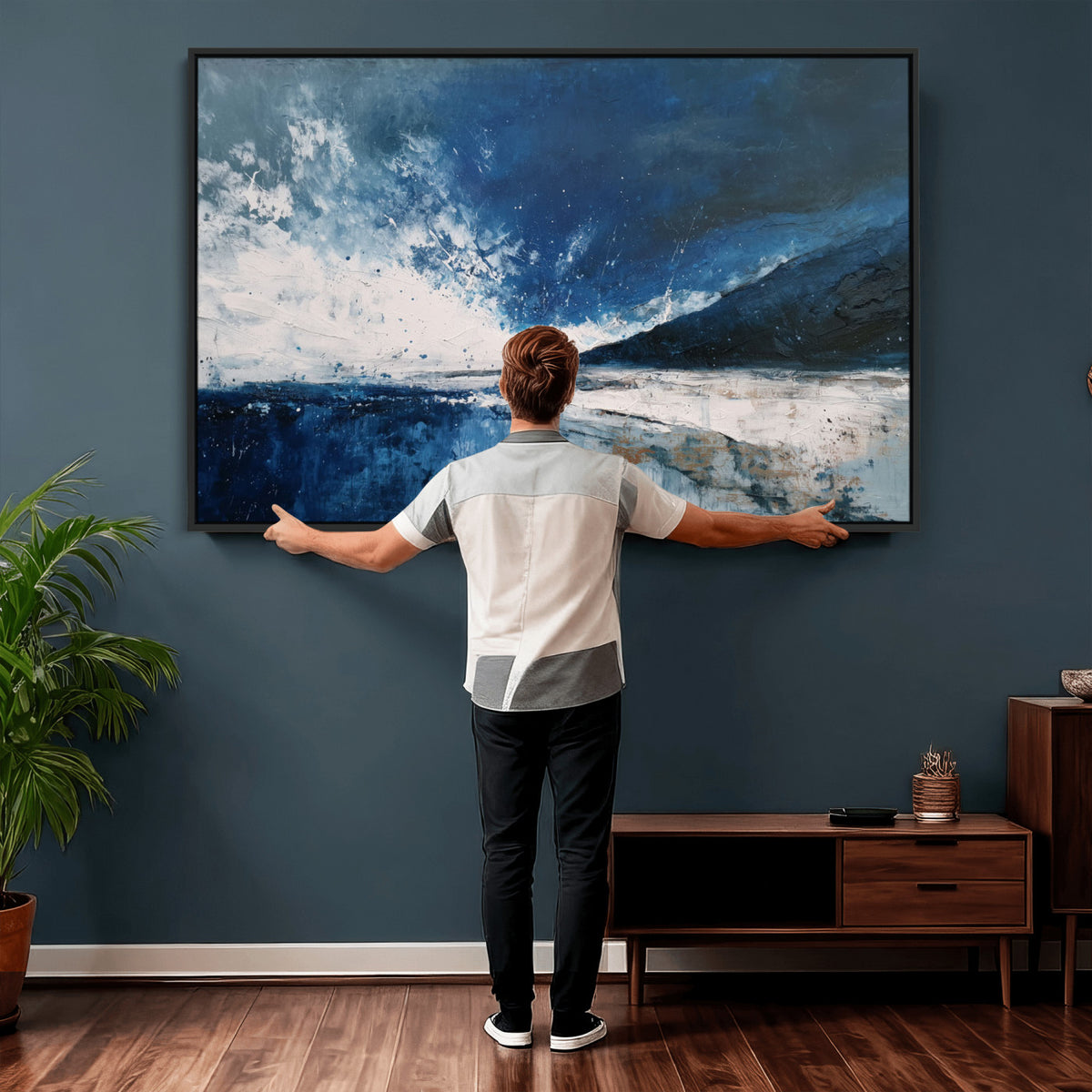 76136620-MGV-CV-36X24 - Extra Large Abstract Wall Art Canvas Print
