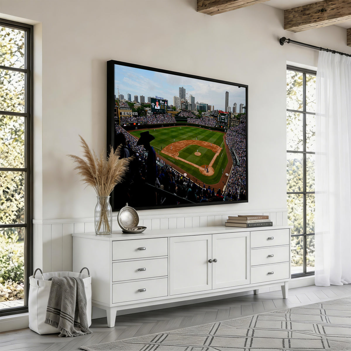 34859D-MGV-CV-36X24 - Chicago Cubs Baseball Team Print - Wrigley Field Stadium