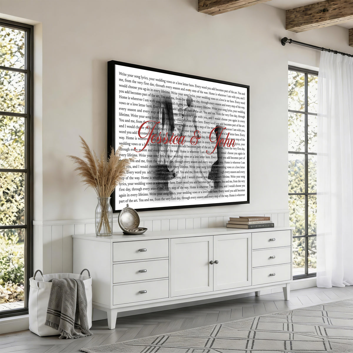 CSTM914LIRIK-MGV-CV-36X24 - Song Lyrics over Photo Canvas Print – Personalized Wedding Song and Photo Wall Art