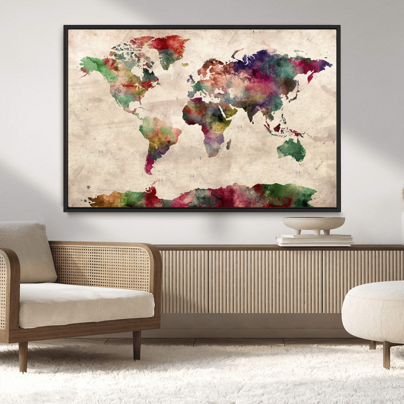 MGV-FC-36X24 - World Map Wall Art Canvas Print for Home and Office Decor