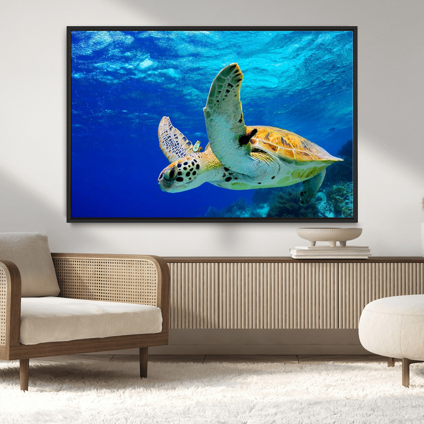 -Sea Turtle Wall Art Canvas Print, Sea life in the Ocean Wall Art Printing