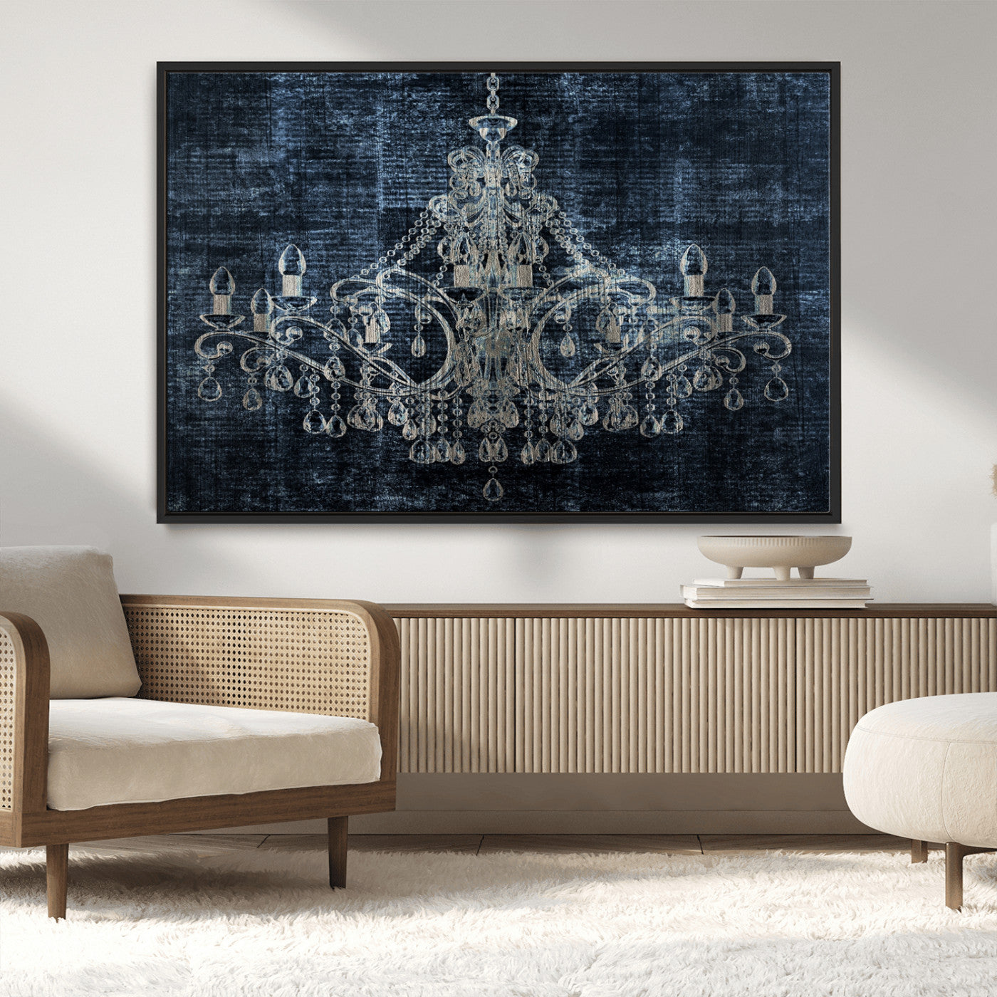 MGV-FC-36X24 - Dark Chandelier Wall Art Canvas Print