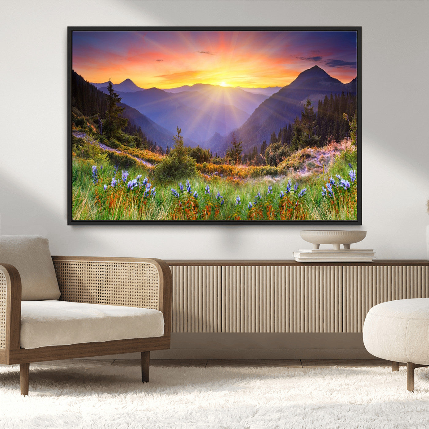 MGV-FC-36X24 - Mountain and Spring Wall Art Canvas Print