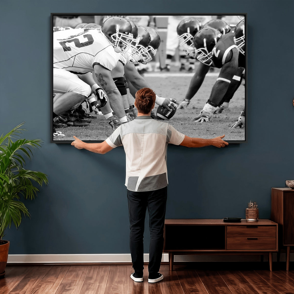 97432-MGV-CV-36X24 - American Football Player Wall Art Canvas Print