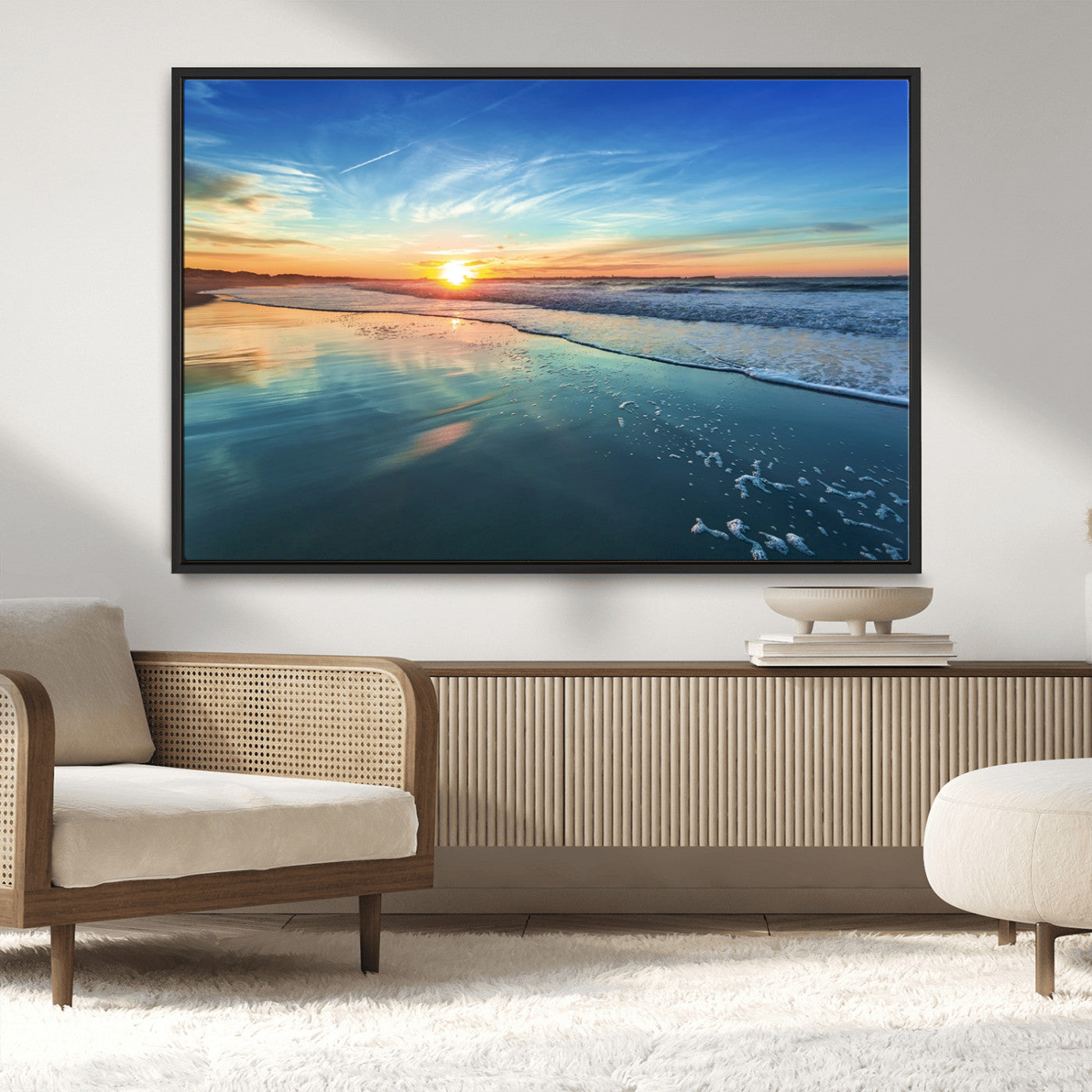 MGV-FC-36X24 - Blue Sky and Beach Wall Art Canvas Print
