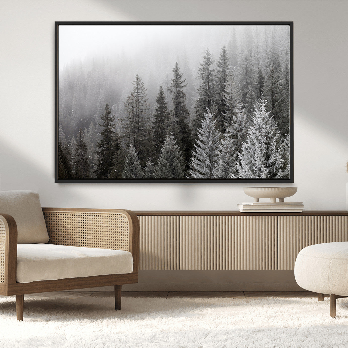 MGV-FC-36X24 - Big Foggy Forest and Misty Trees Forest Wall Art Canvas Print