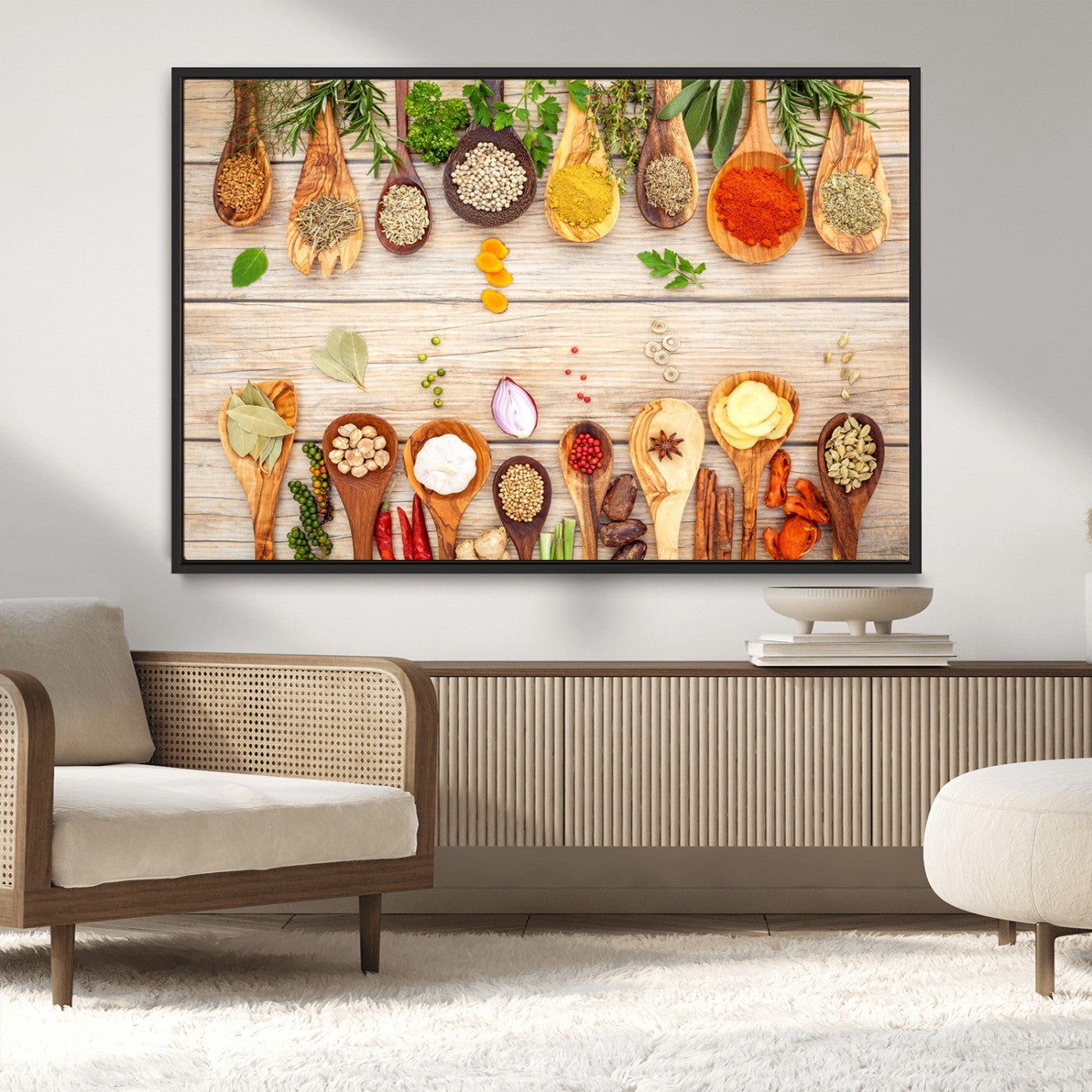 MGV-FC-36X24 - Kitchen Spice on the Table Wall Art, Kitchen Spice Wall Art Canvas Print