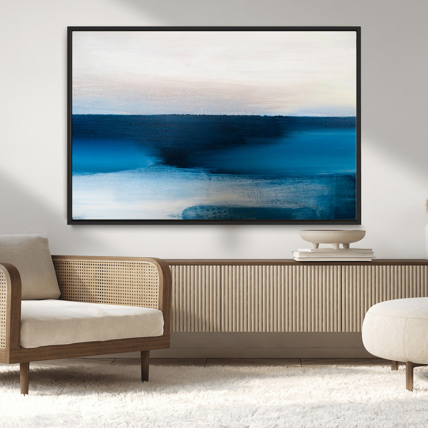 MGV-FC-36X24 - Dark Blue Abstract Wall Art Canvas Print