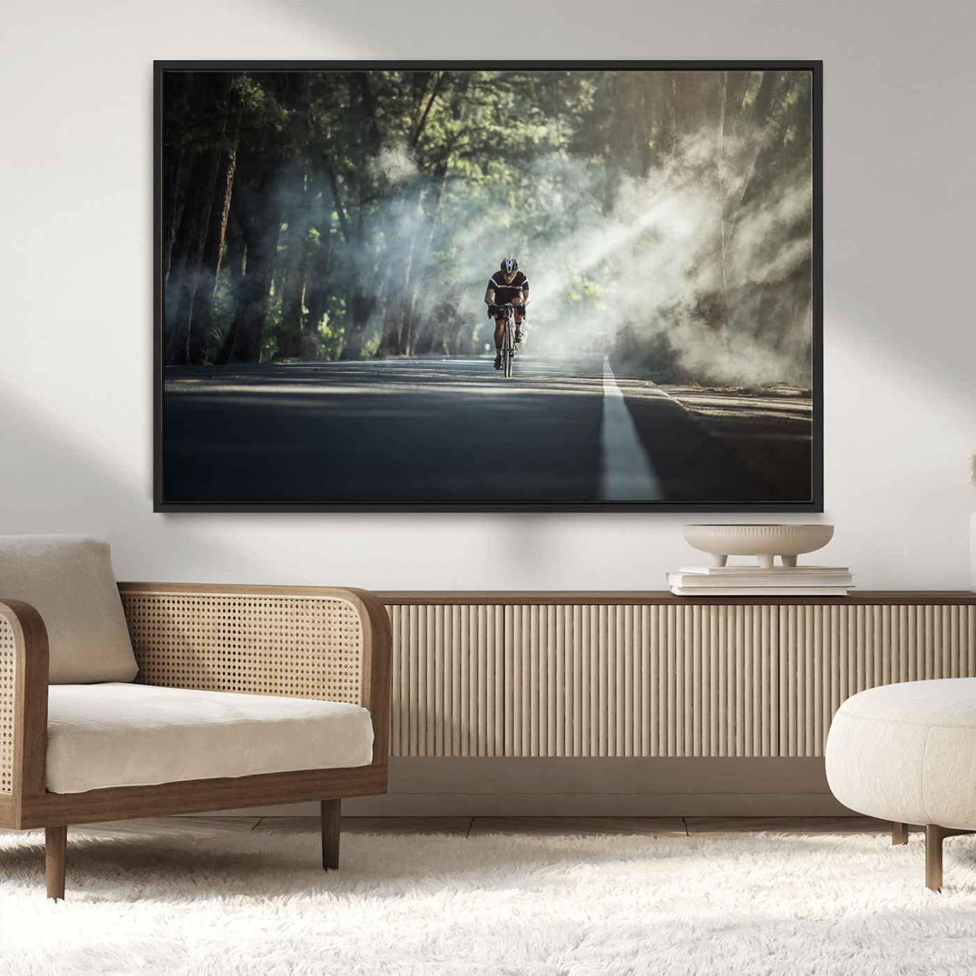 MGV-FC-36X24 - Cycling Road Bike in the Morning, Cycling Road Bike Canvas Print