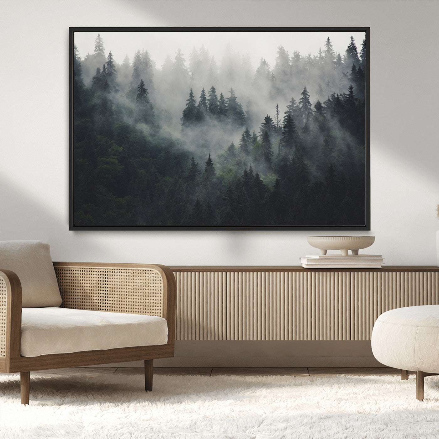 MGV-FC-36X24 - Nature Wall Decor - Serene Triptych Nature Print – Woodland Landscape Decor for Living Room or