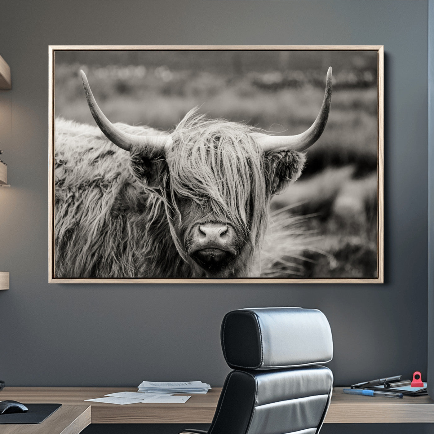 67365-MGV-CV-36X24-Cow Focus Canvas Wall Art Print