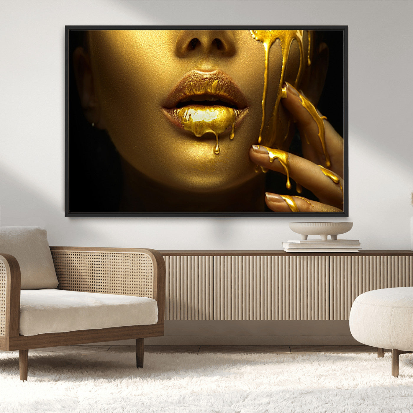 MGV-FC-36X24 - Gold and Women Wall Art Canvas Print