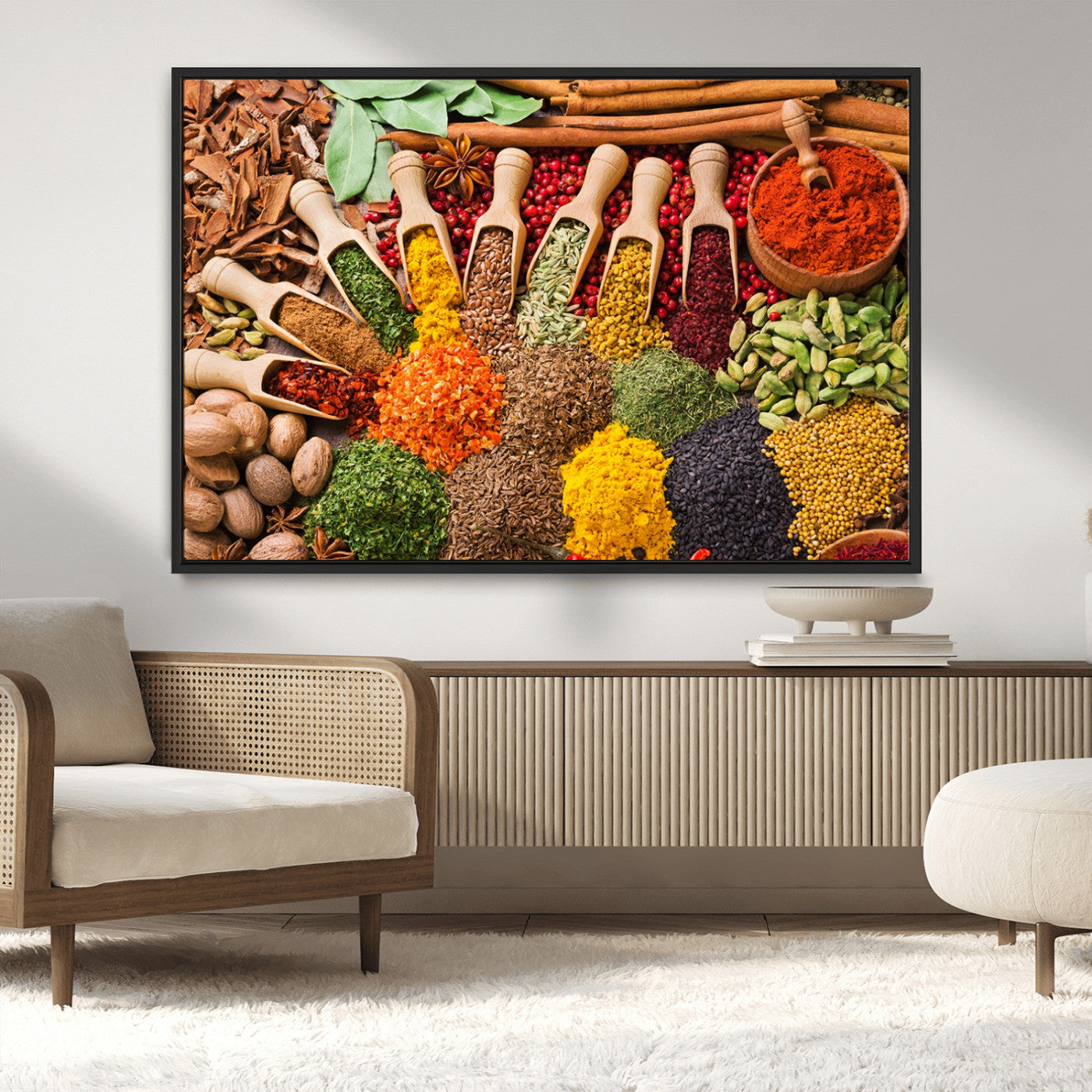MGV-FC-36X24 - Herbs and Spices Art Canvas Print for Kitchen Kitchen, Dining Room Wall Decor