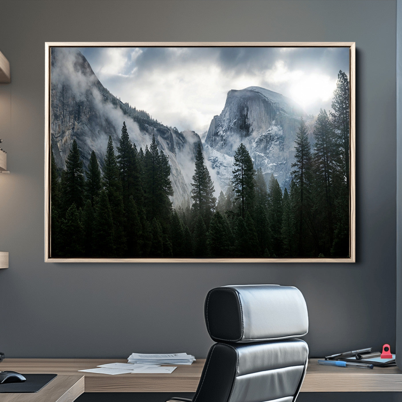 98725-MGV-CV-36X24-Wall Art Foggy Forest Landscape Canvas Print