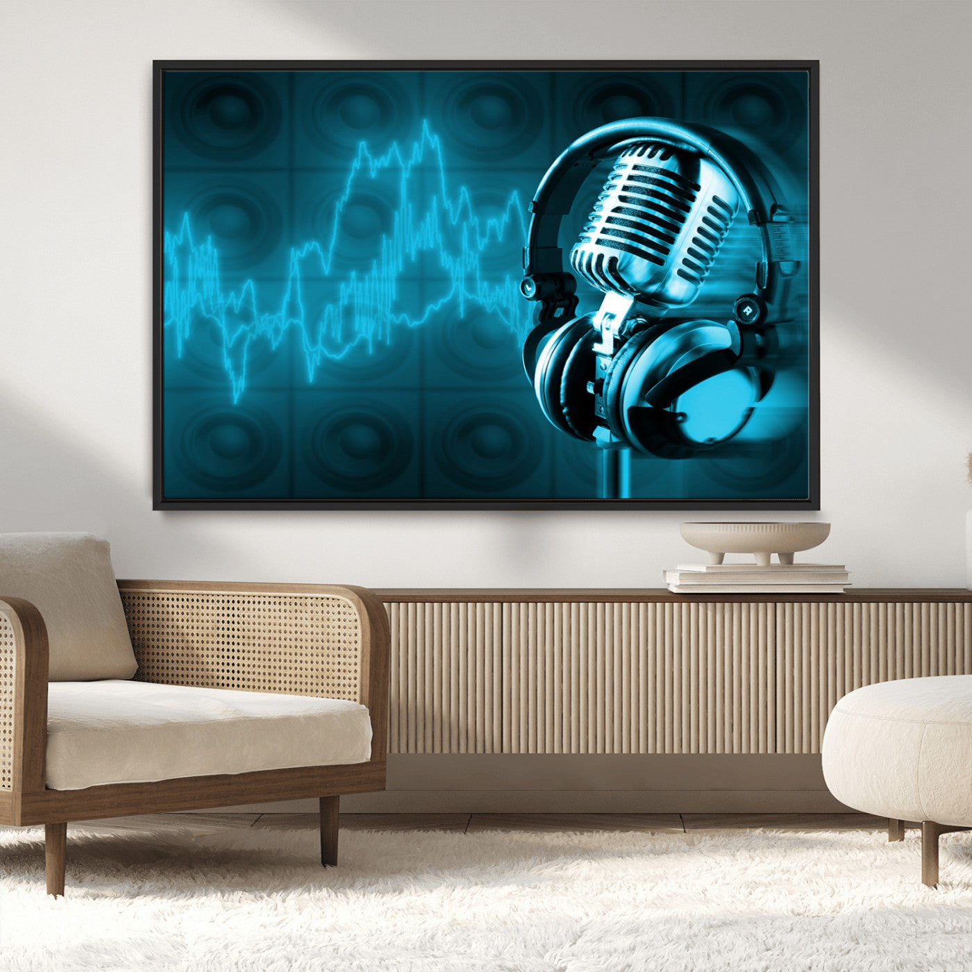 MGV-FC-36X24 - Music and Microphone Wall Art Canvas Print