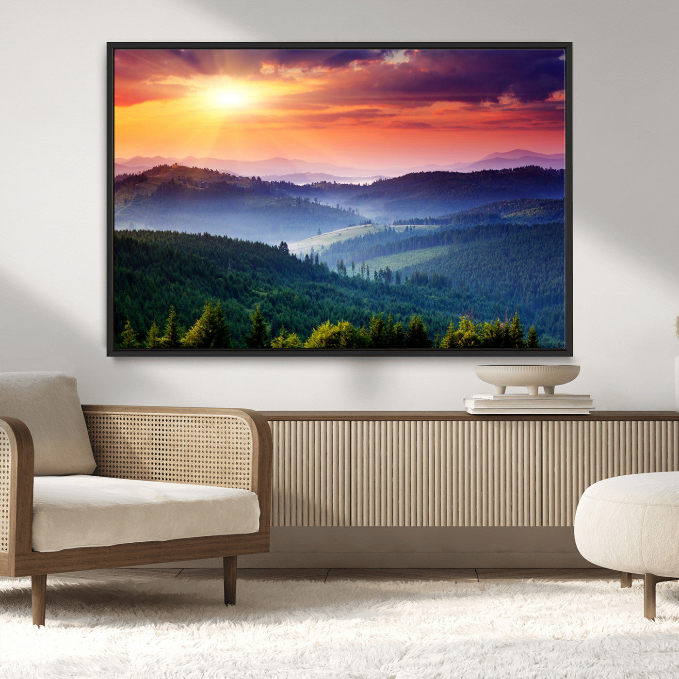 MGV-FC-36X24 - Mountain and Sunset Wall Art Canvas Print