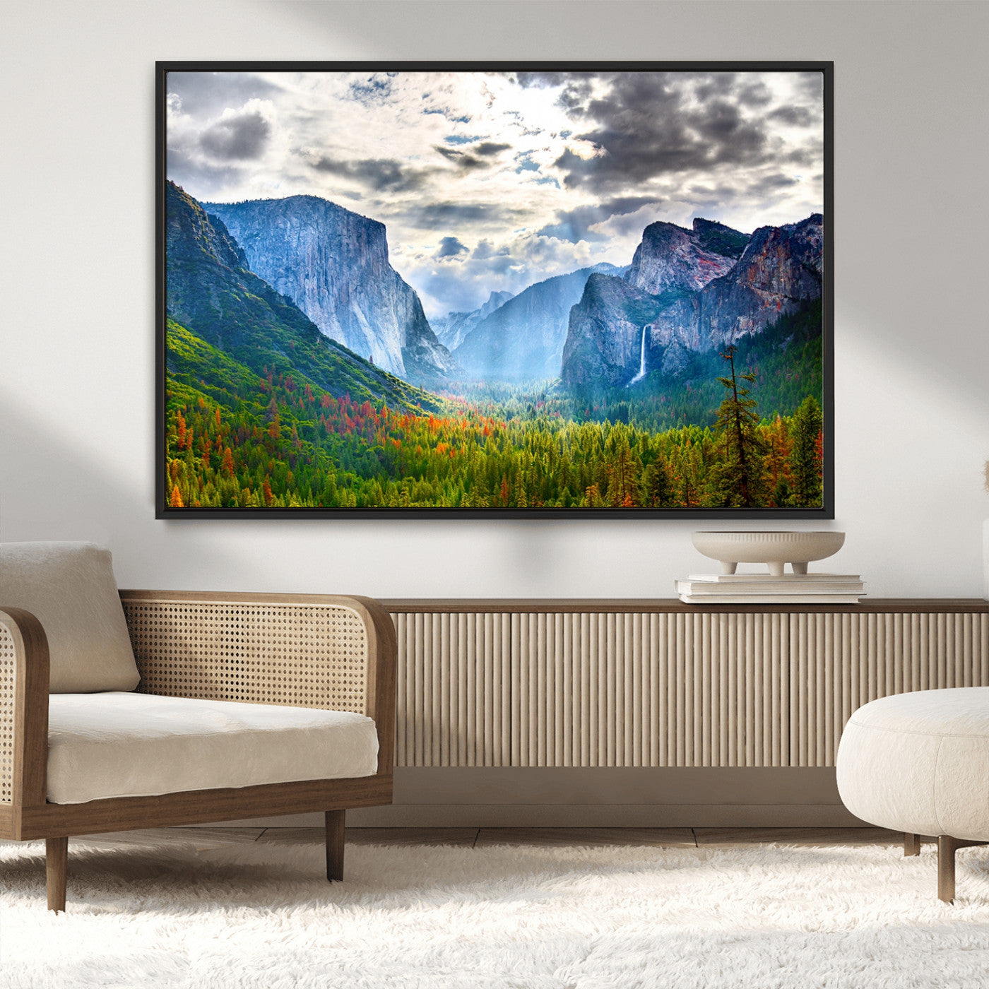 MGV-FC-36X24 - Yosemite Park Half Dome 3 Panel Canvas Print | Large Giclée Landscape Wall Art for Living Room,