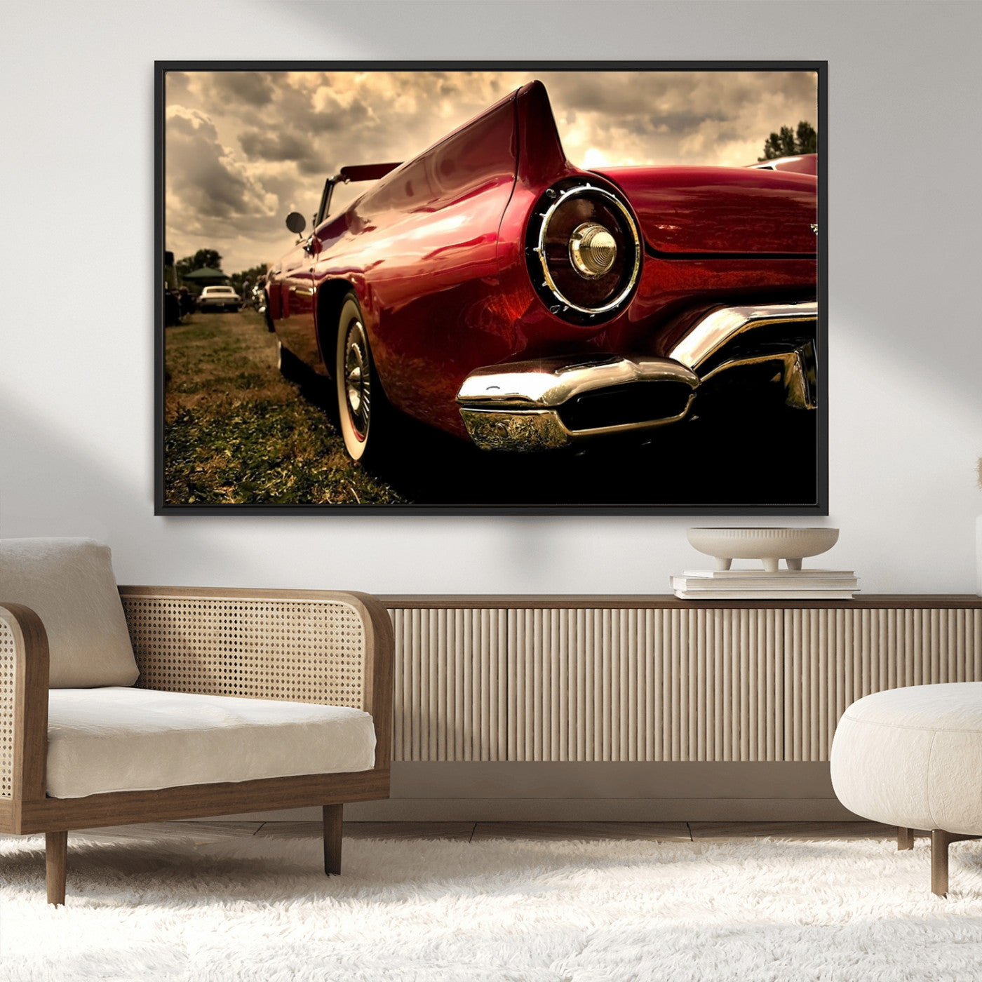 MGV-FC-36X24 - Red Classic Car Wall Art Canvas Print