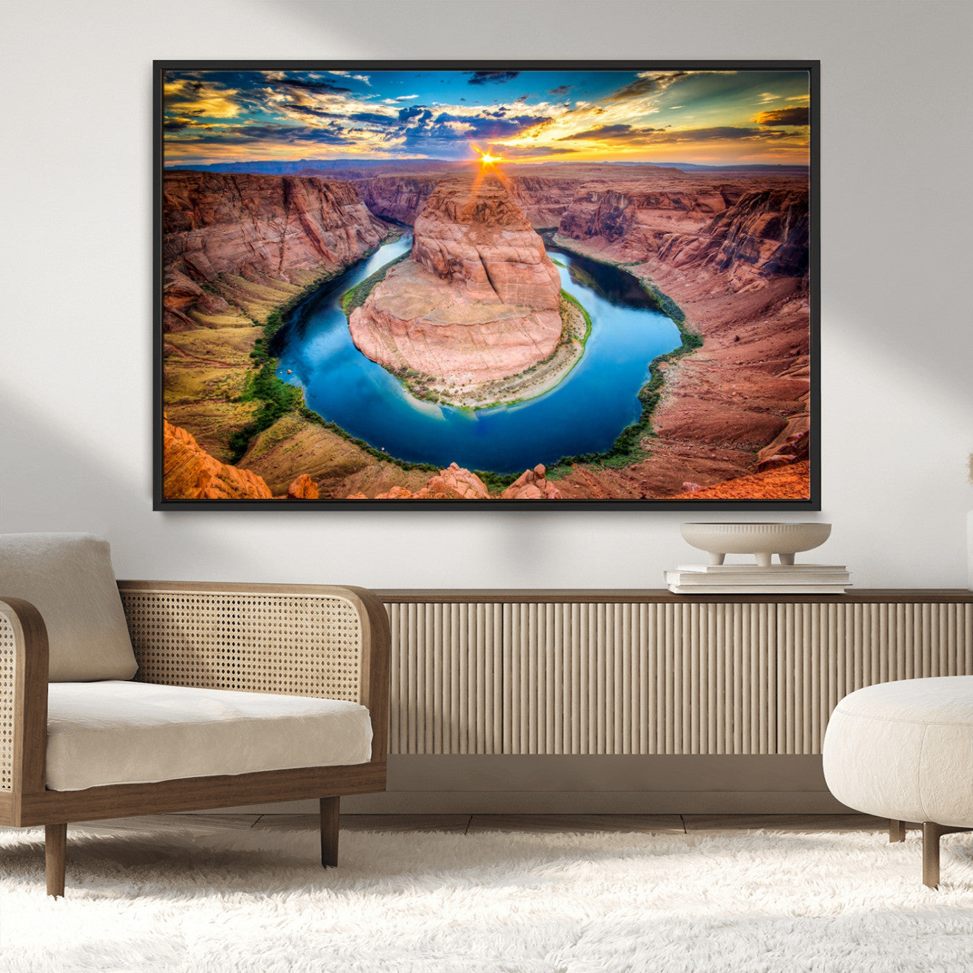 MGV-FC-36X24 - Sunset on the Horseshoe Bend Grand Canyon, Horseshoe Bend Grand Canyon Canvas Wall Art Print