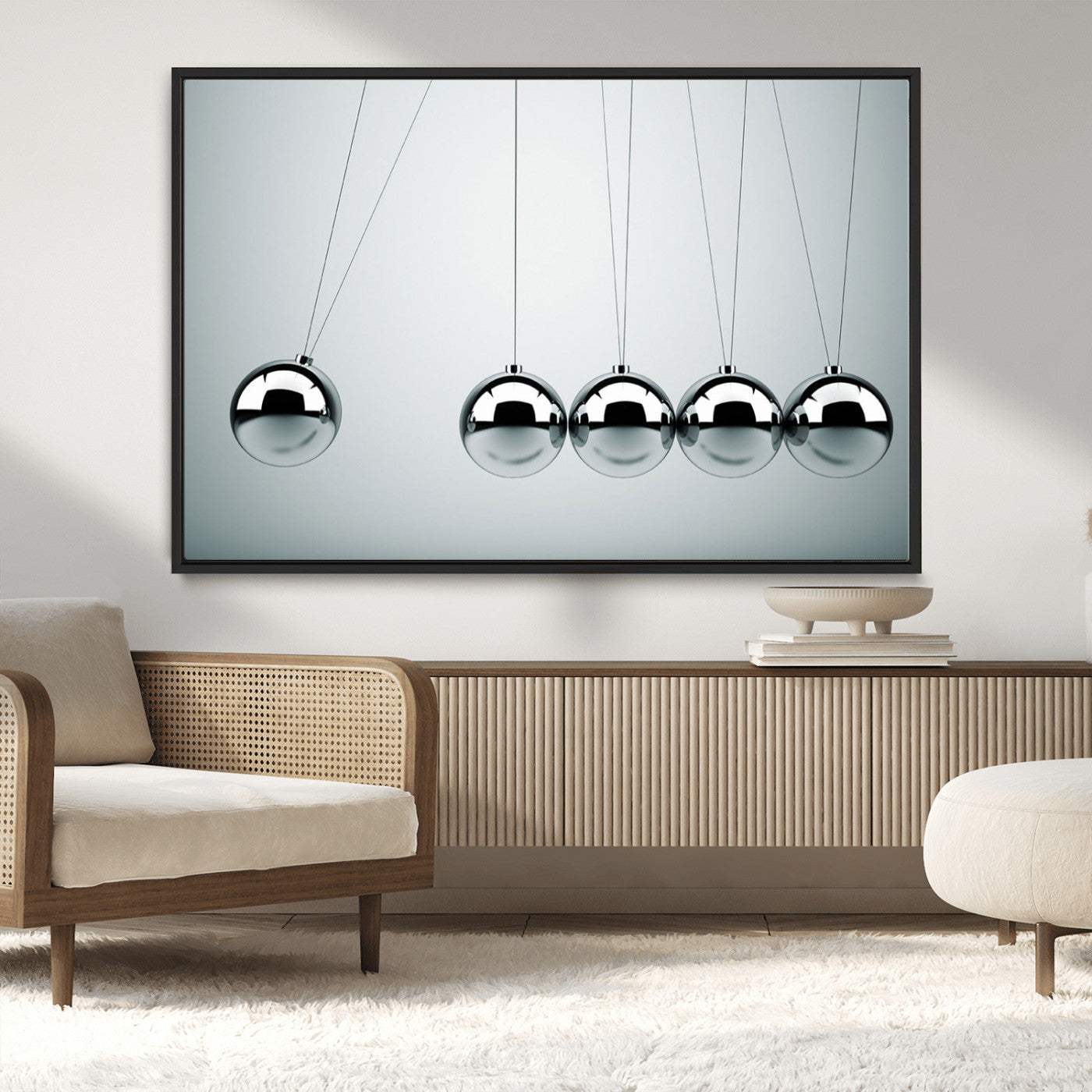 MGV-FC-36X24 - Newton's Cradle Wall Art Canvas Print, Framed Newton Cradle Wall Art