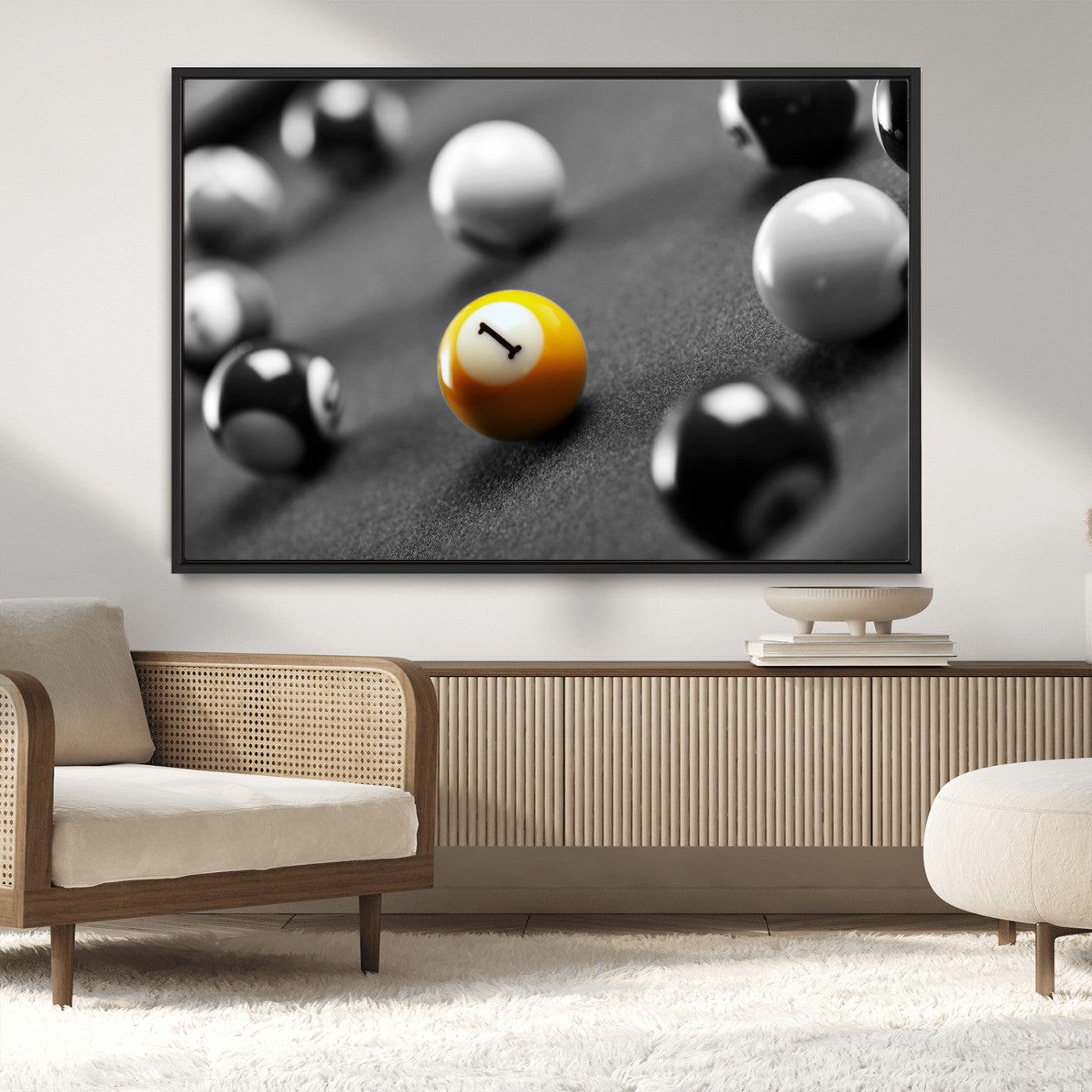 MGV-FC-36X24 - Wall Art Pool Table and Balls Canvas Print