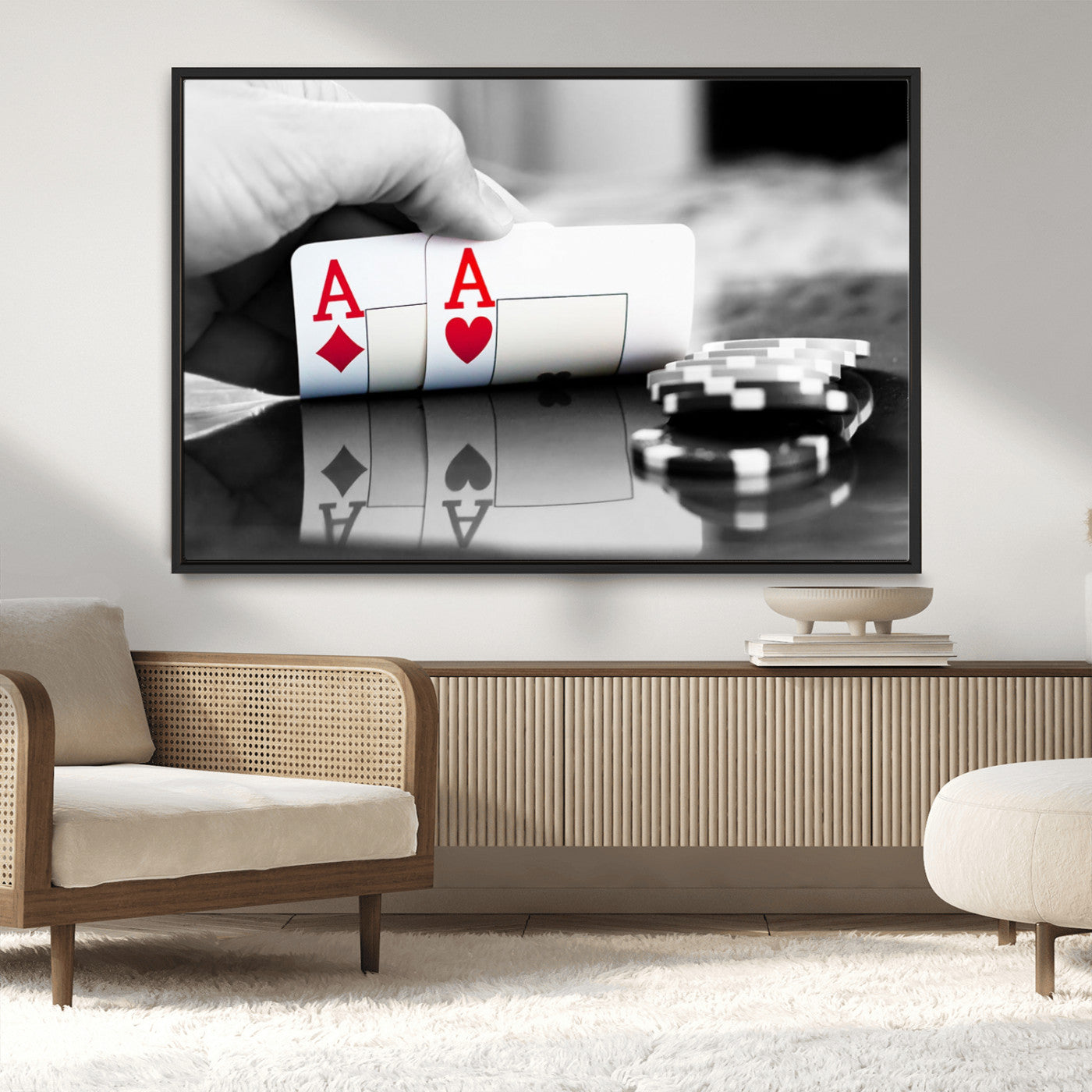 MGV-FC-36X24 - Aces Poker Art Poker Game Wall Art Canvas Print