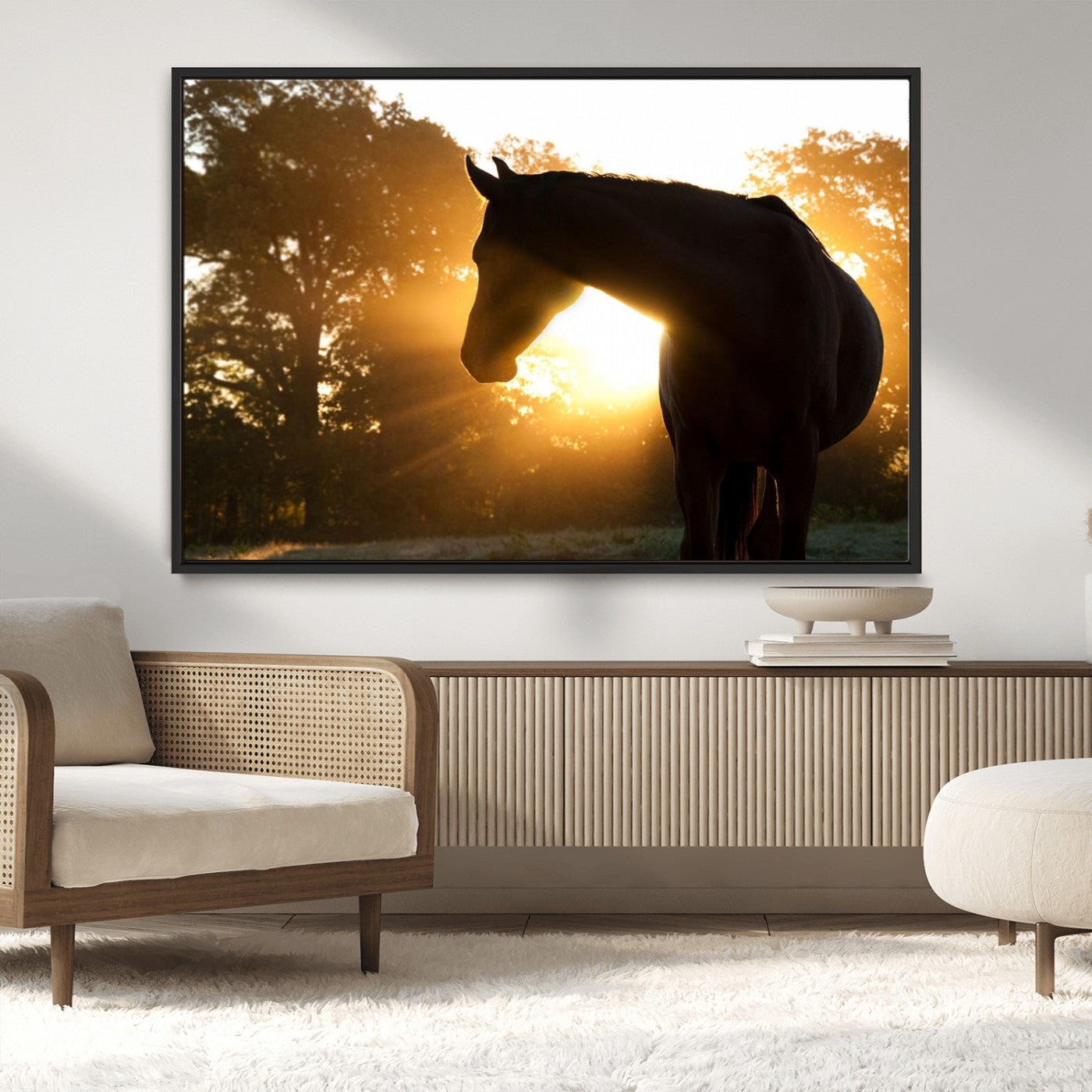 MGV-FC-36X24 - Horse at Sunset Wall Art Animal Canvas Print