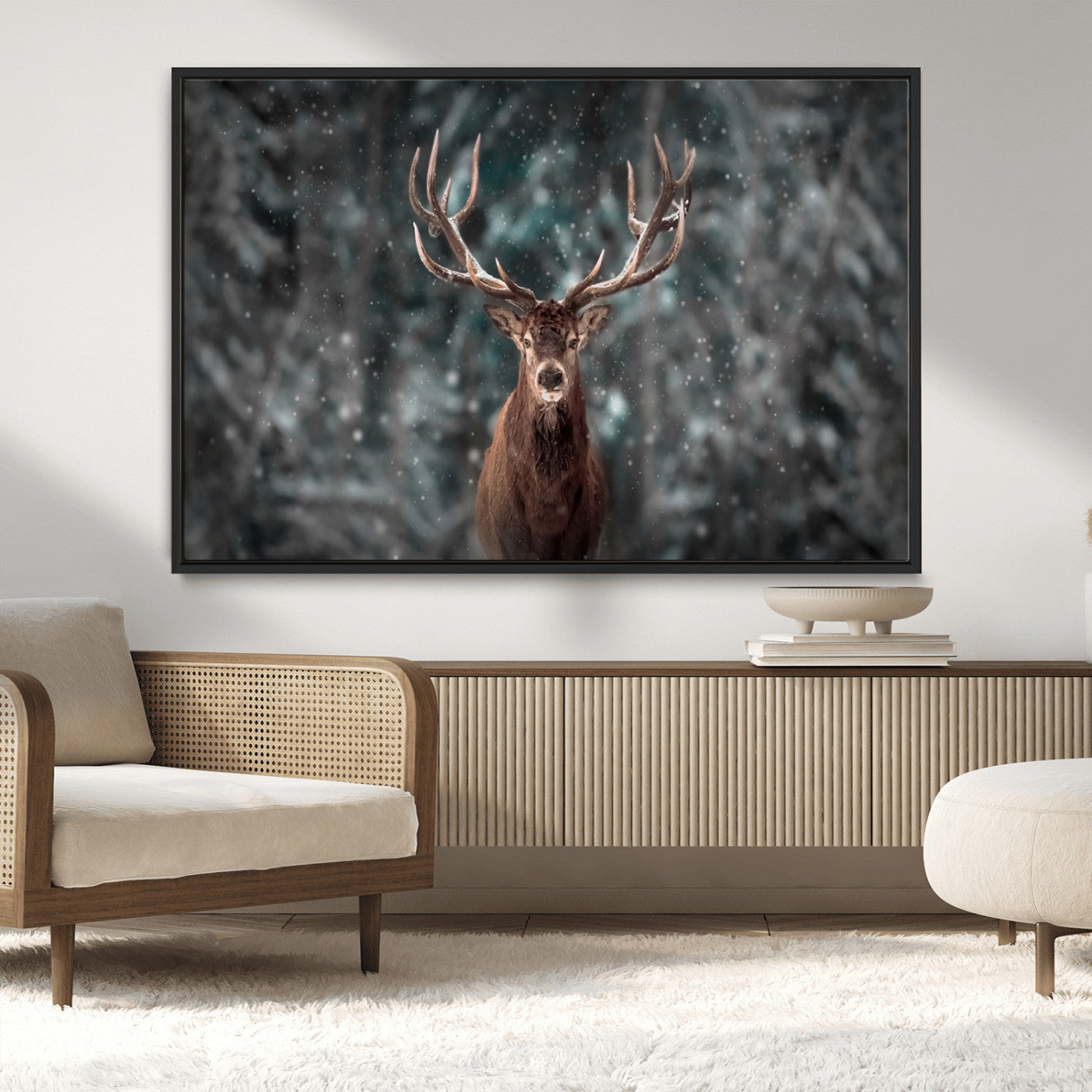 MGV-FC-36X24 - Wall Art Deer Art Animal Canvas, Framed Wall Art Deer Canvas Print