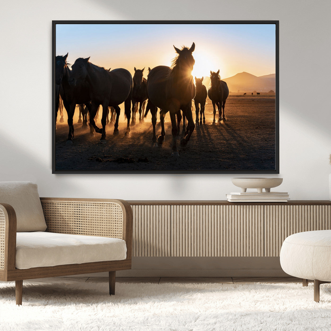 MGV-FC-36X24 - Horse Herd Wall Art Animal Canvas Print
