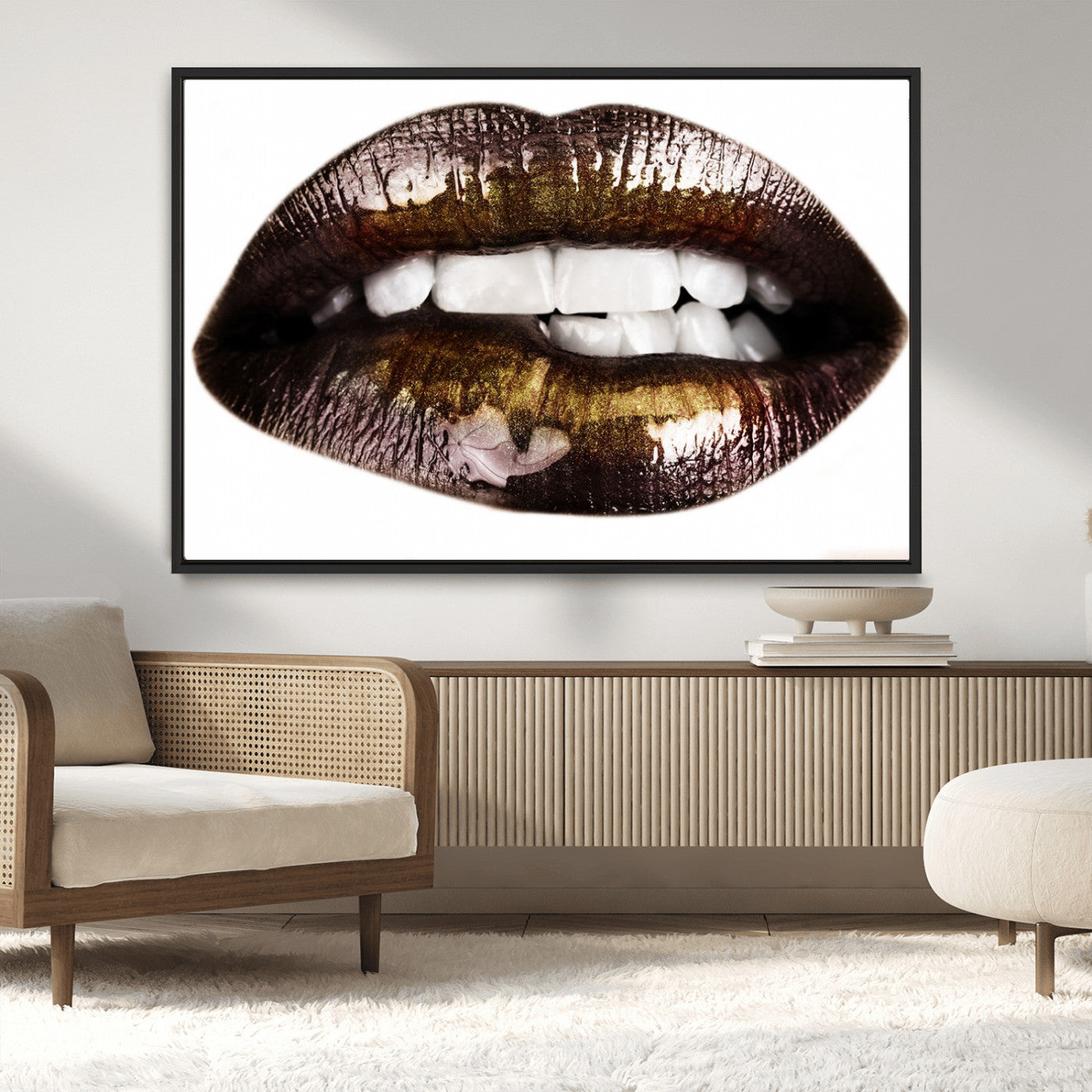 MGV-FC-36X24 - Close Up Lips Wall Art Canvas Print
