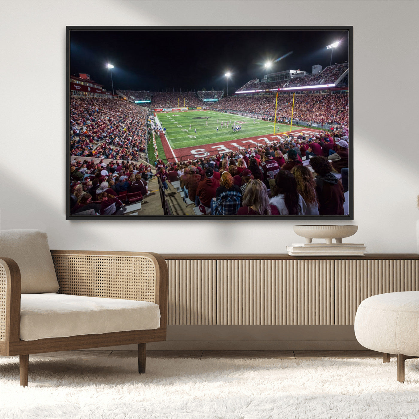 MGV-FC-36X24 - American Football Wall Art Canvas Print, Stadium Sport Wall Art Print