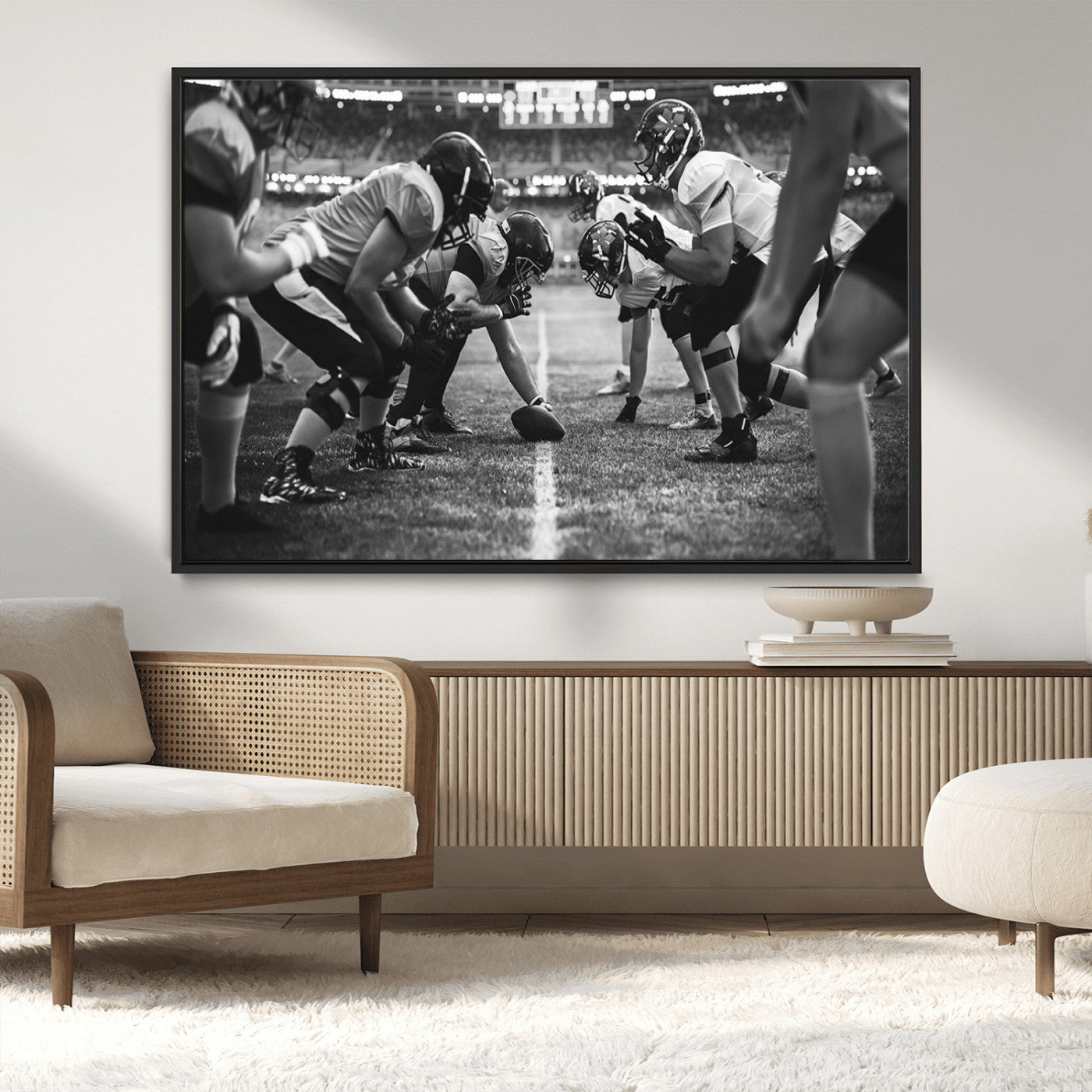 MGV-FC-36X24 - American Football Wall Art Canvas Print, Stadium Sport Wall Art Print